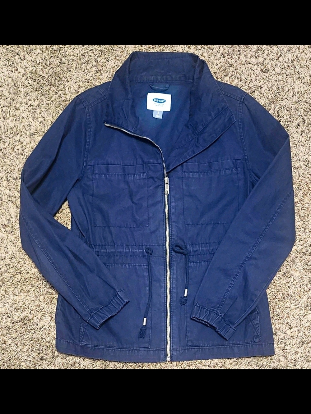 Old Navy Womens Navy Zip-Up Utility Jacket